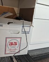 Professional movers carefully packing fragile items in a modern apartment.