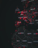 Global map highlighting Moxion's offices in Madrid and Buenos Aires with connecting routes.