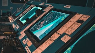 Logistics experts analyzing global supply routes on a digital map in a modern office.